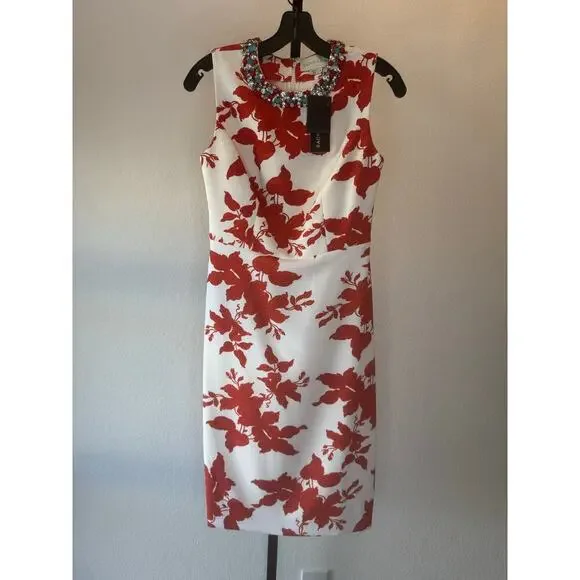 Sachin & Babi | Anna Coral Narcissus Floral Print Sheath Dress - Picture 4 of 6